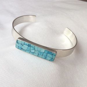 Jay King DTR 925 Turquoise Inlaid Cuff Bracelet